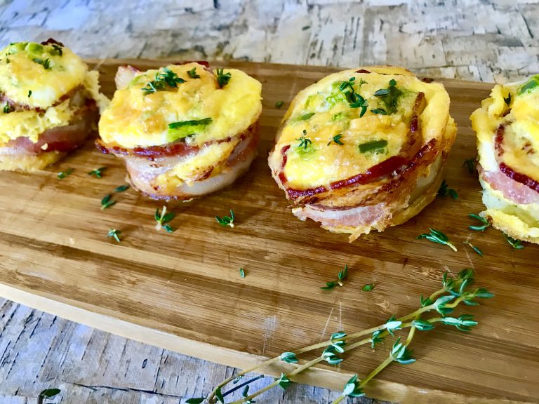 Hatfield Bacon-Wrapped Omelette Muffins - Girl Gone Mom - May 2019 Recipe Round-Up - April showers bring May flowers. This year, May also brings Mother's Day, so we're sharing some of our favorite mom-friendly recipes in our May Recipe Round-Up. Recipes that are perfect to make for your mom on Mother's Day to show her just how much you love and cherish her.