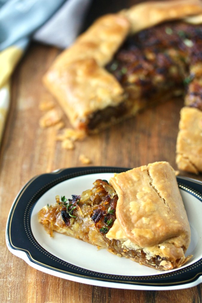Sweet Onion Galette with Parmesan and Mascarpone - Karen's Kitchen Stories - Welcome to Friday! Friday! Friday! Favorites! Each Friday we'll be sharing our favorite recipes of the week from other fabulous food bloggers, so make sure to visit and see what tasty over-the-top dishes we're most excited about.