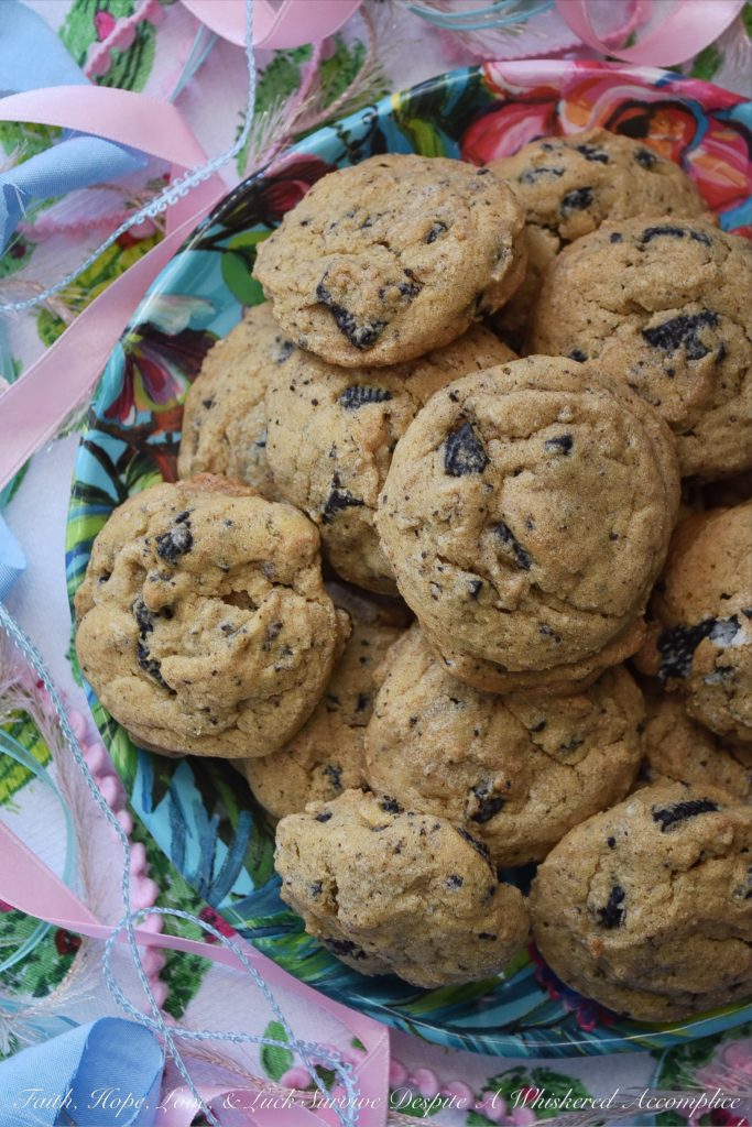 Peanut Butter Cookies with Crushed Oreos - Oreo cookies make everything better, even homemade peanut butter cookies. These cookies have just the right hint of peanut butter, oreo flavor, and sweetness. They take store-bought cookies to a whole other level.
