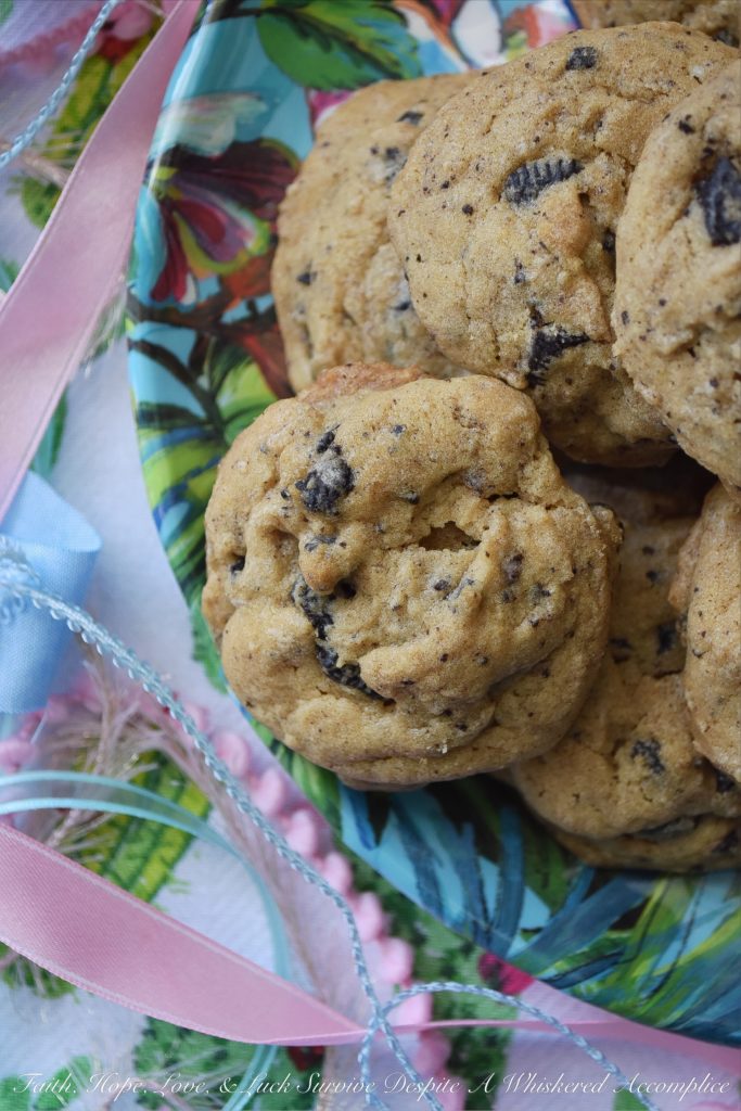Peanut Butter Cookies with Crushed Oreos - Oreo cookies make everything better, even homemade peanut butter cookies. These cookies have just the right hint of peanut butter, oreo flavor, and sweetness. They take store-bought cookies to a whole other level.