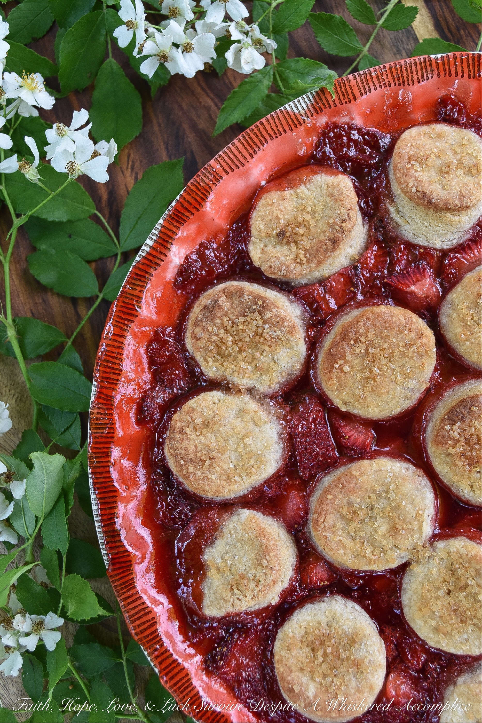 Sweet Strawberry Biscuit-Topped Pie