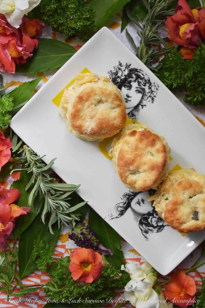 Southern Cheese Spread Tea Party Biscuits - Every tea party needs a few savory food options to balance out the menu and these bread and butter pickle buttermilk biscuits filled with a flavorful southern cheese spread definitely fill that need. They're the perfect size for snacking too, which means that you may want to make more than one batch because they'll disappear surprisingly fast.