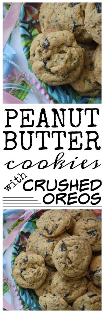 Peanut Butter Cookies with Crushed Oreos - Oreo cookies make everything better, even homemade peanut butter cookies. These cookies have just the right hint of peanut butter, oreo flavor, and sweetness. They take store-bought cookies to a whole other level.