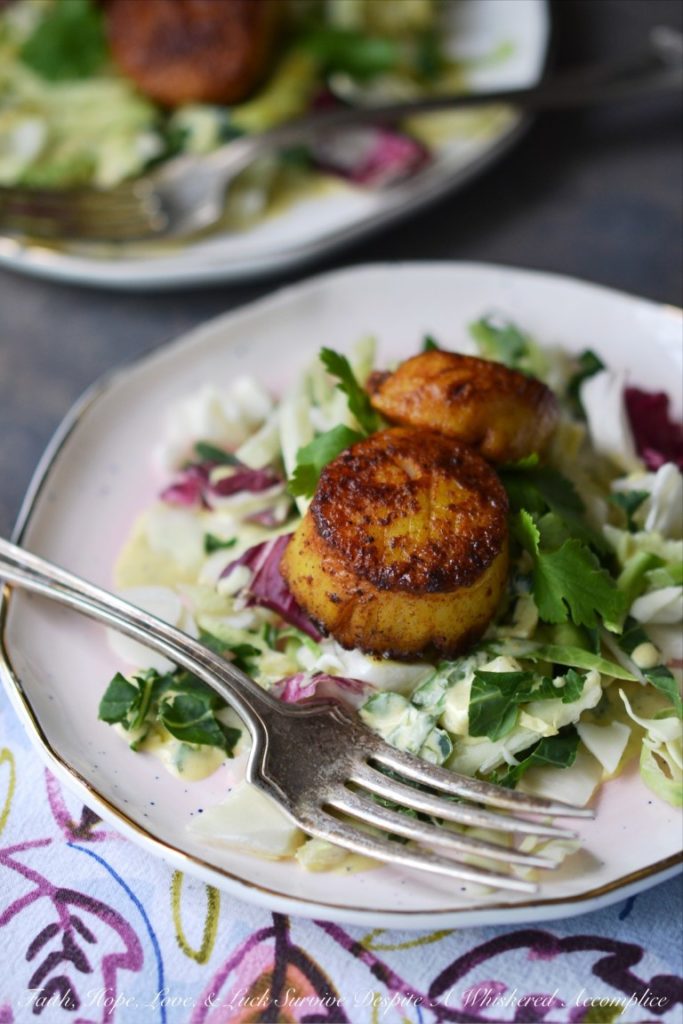 Scallop & Kale Salad with Yogurt Curry Dressing - Here's where you'll find 20 of the best salad recipes to help get you through the summer, including potato, vegetable, corn, pasta, and dinner salads. This summer definitely won't be boring when it comes to food.