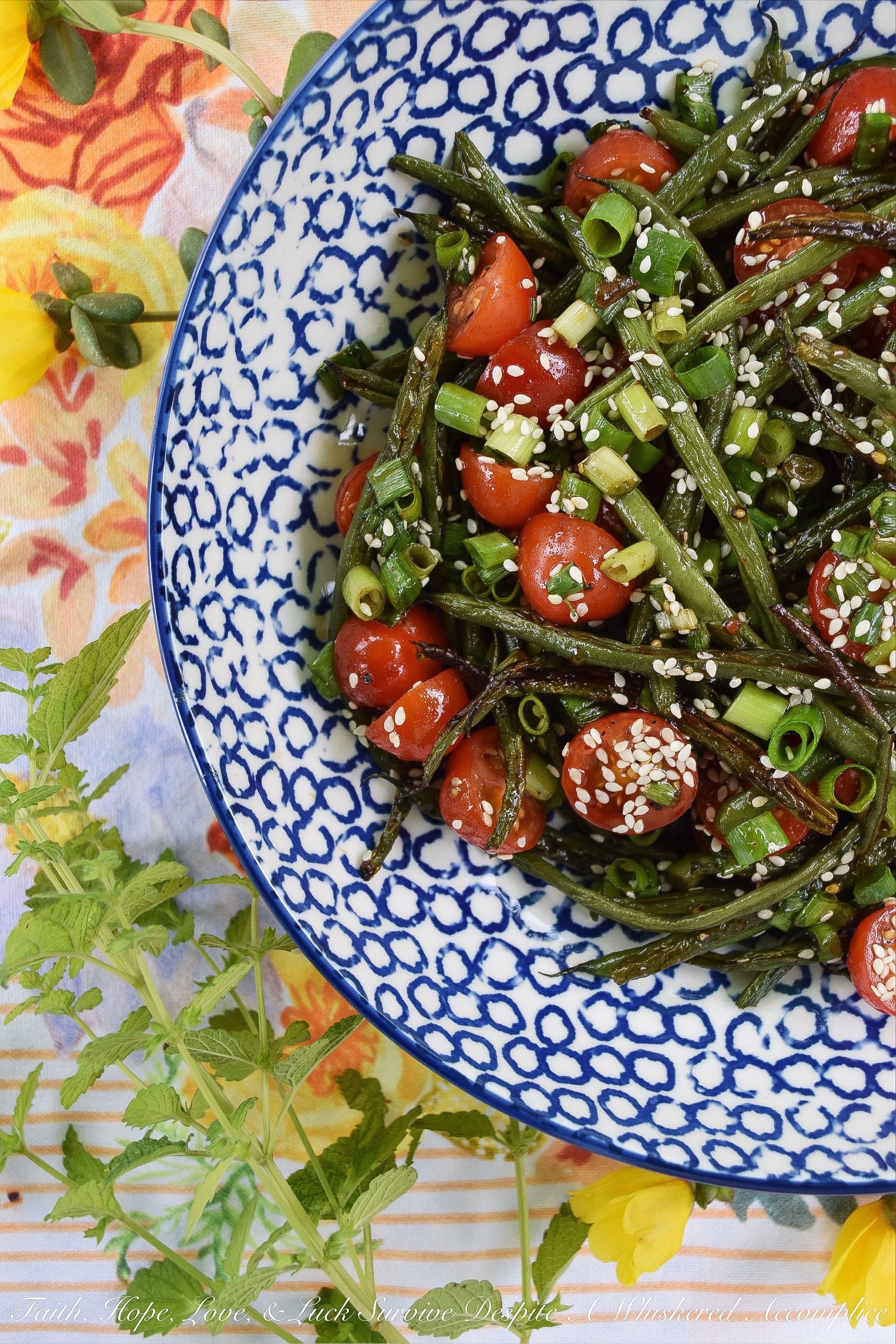Roasted Asian Green Bean Salad with Tomatoes