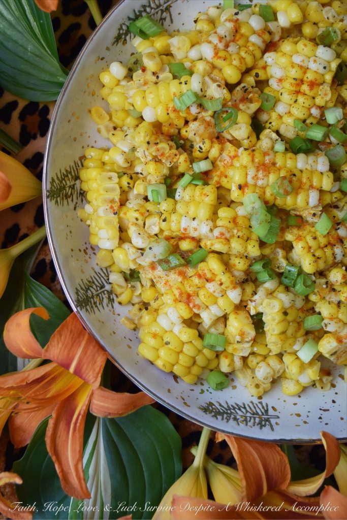 Smoky Ground Cumin & Paprika Corn Salad - Ground cumin and paprika add a lovely smoky flavor to this healthy corn salad. I can practically guarantee that this is one vegetable side dish your entire family will look forward to this summer. So, make sure to buy lots of corn the next time you're at your local grocery store or farmer's market.