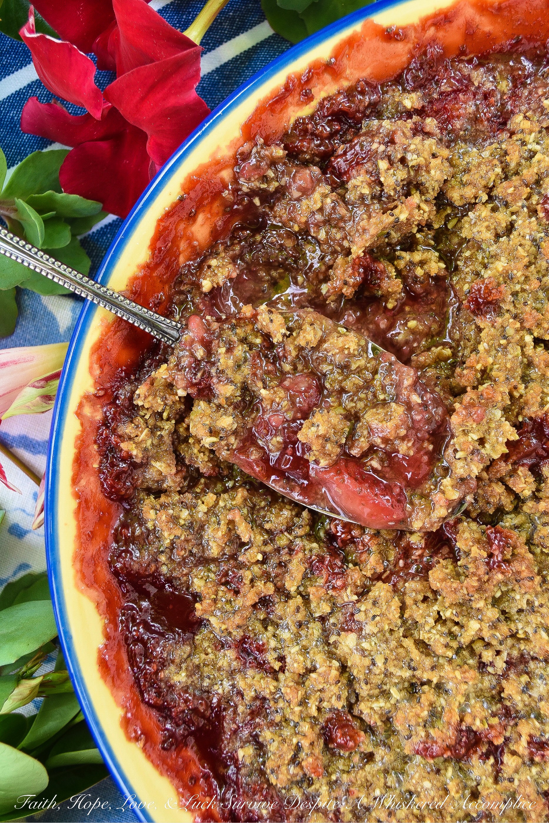 Strawberry Crisp with Pepita & Chia Seed Topping