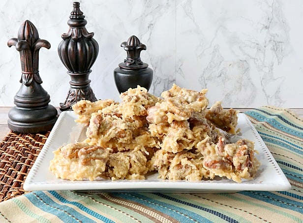 Coconut Pecan Praline Candy - Kudos Kitchen by Renee - Welcome to Friday! Friday! Friday! Favorites! Each Friday we'll be sharing our favorite recipes of the week from other fabulous food bloggers, so make sure to visit and see what tasty over-the-top dishes we're most excited about.