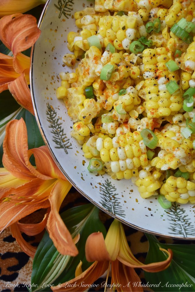 Smoky Ground Cumin & Paprika Corn Salad - Ground cumin and paprika add a lovely smoky flavor to this healthy corn salad. I can practically guarantee that this is one vegetable side dish your entire family will look forward to this summer. So, make sure to buy lots of corn the next time you're at your local grocery store or farmer's market.
