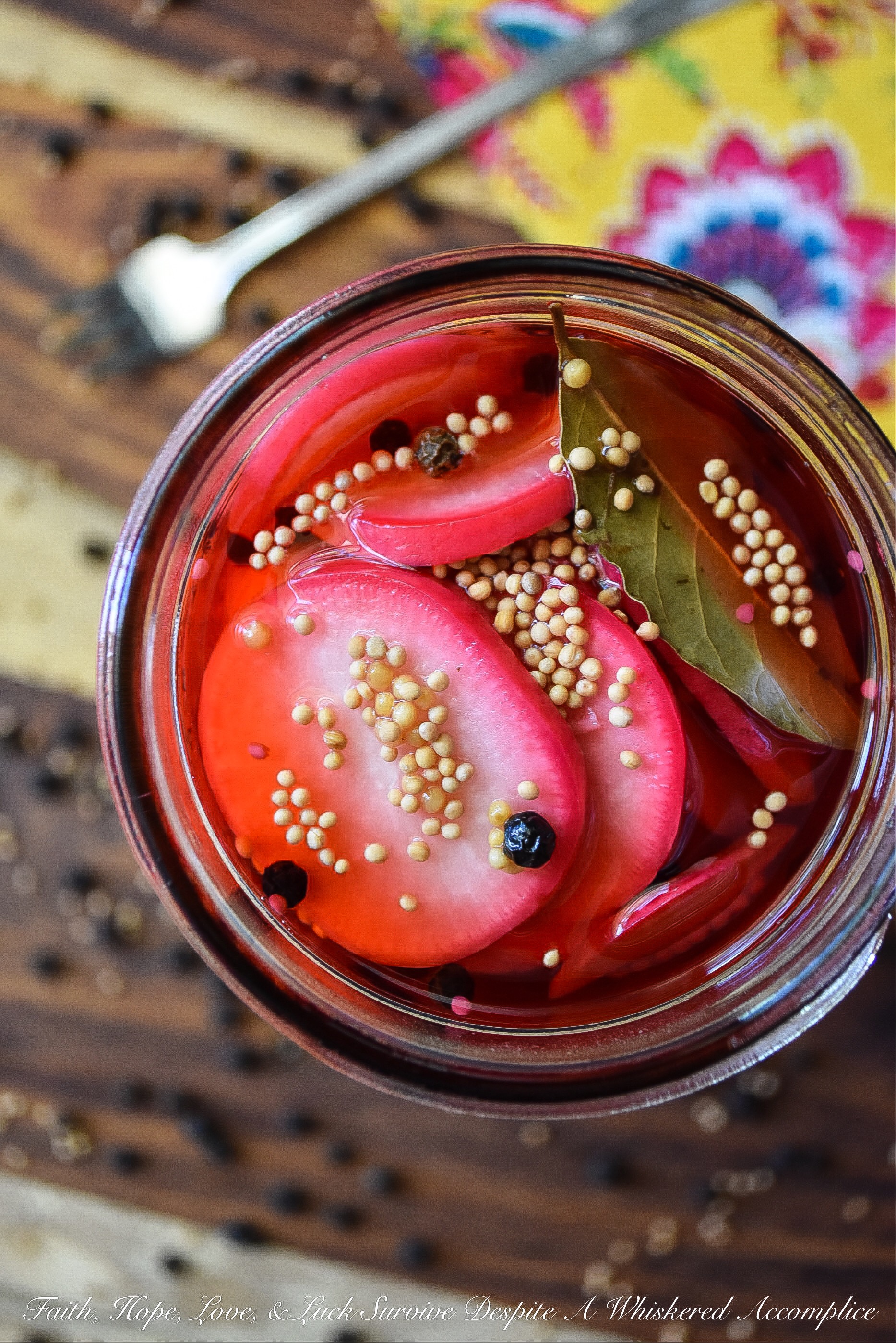 Quick Pickled Radishes with Black Peppercorns