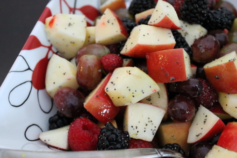 Fruit Salad (Two Ways) with Poppy Seed Vinaigrette - Books n' Cooks - July 2019 Recipe Round-Up - The Fourth of July is always an excellent day to fire up the grill and invite over some friends and family to observe the national holiday. This month we're sharing all of our favorite summer recipes to help you plan your picnic, cookout, or barbecue, including a few red, white, and blue patriotic ones, which are just perfect for celebrating July 4th.