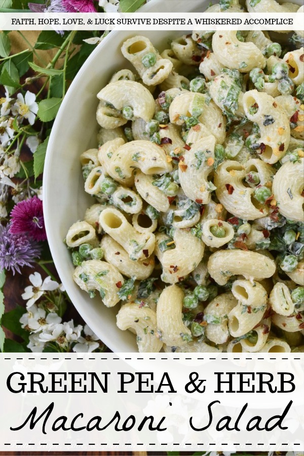 Green Pea & Herb Macaroni Salad - This herb-packed macaroni salad uses frozen sweet baby peas for extra nutrition and taste. I just love it when a pasta salad utilizes vegetables, not only for flavor but also as an added health benefit, don't you? Serving this side salad is definitely a great way to get your kids to eat their veggies.