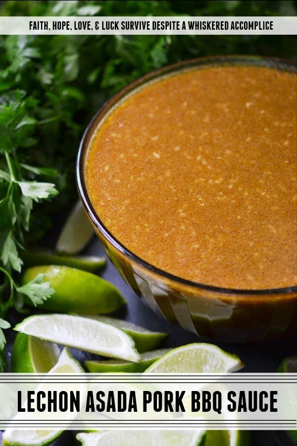 Lechon Asada Pork BBQ Sauce - Looking for a way to turn ordinary pulled pork into something extraordinary? Then this orange and lime citrus bbq sauce is definitely something you're going to want to try. It's sweet, tangy, flavorful, and gets a lovely kick from the parsley and cumin puréed into it. I promise that this lechon asada barbecue sauce is one that you're going to fall instantly in love with.