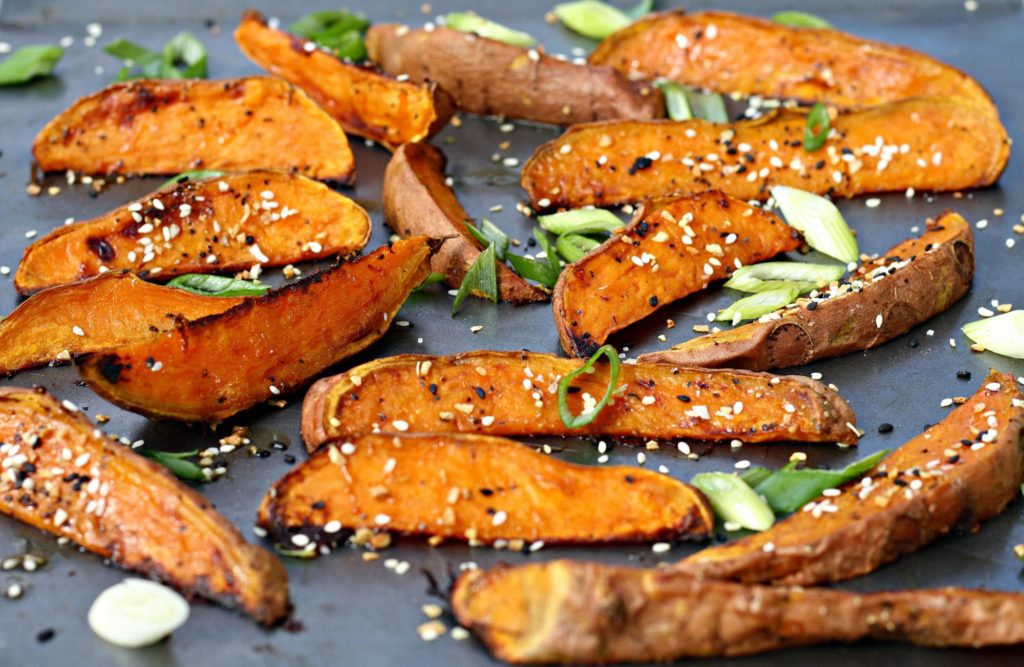 Maple Sesame Sweet Potato Fries - Looney for Food - Welcome to Friday! Friday! Friday! Favorites! Each Friday we'll be sharing our favorite recipes of the week from other fabulous food bloggers, so make sure to visit and see what tasty over-the-top dishes we're most excited about.