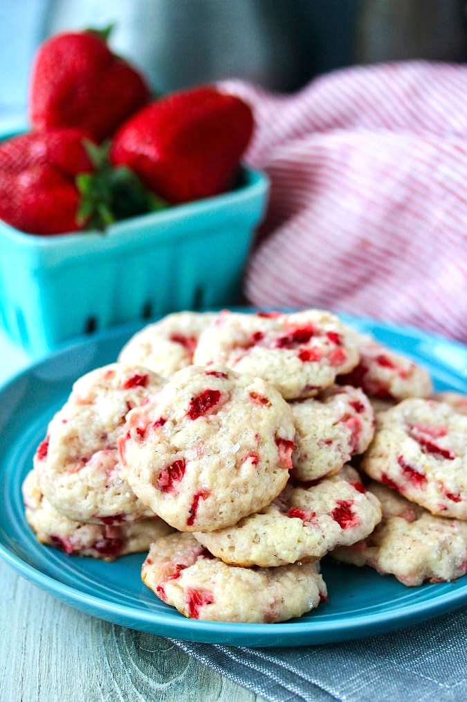 Strawberry Shortcake Cookies - Karen's Kitchen Stories - Welcome to Friday! Friday! Friday! Favorites! Each Friday we'll be sharing our favorite recipes of the week from other fabulous food bloggers, so make sure to visit and see what tasty over-the-top dishes we're most excited about.