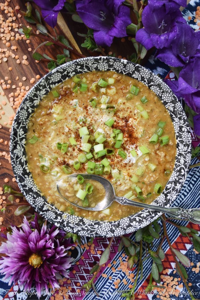 Tomato-Free Ground Chicken & Red Lentil Chili - Looking for a chili recipe that doesn’t call for tomatoes? Then you’re gonna love this homemade ground chicken chili recipe. The green chile enchilada sauce it contains gives it so much flavor, and the red lentils help thicken it up nicely. Add in a few herbs and spices, and this is one tasty tomato-free chili recipe.