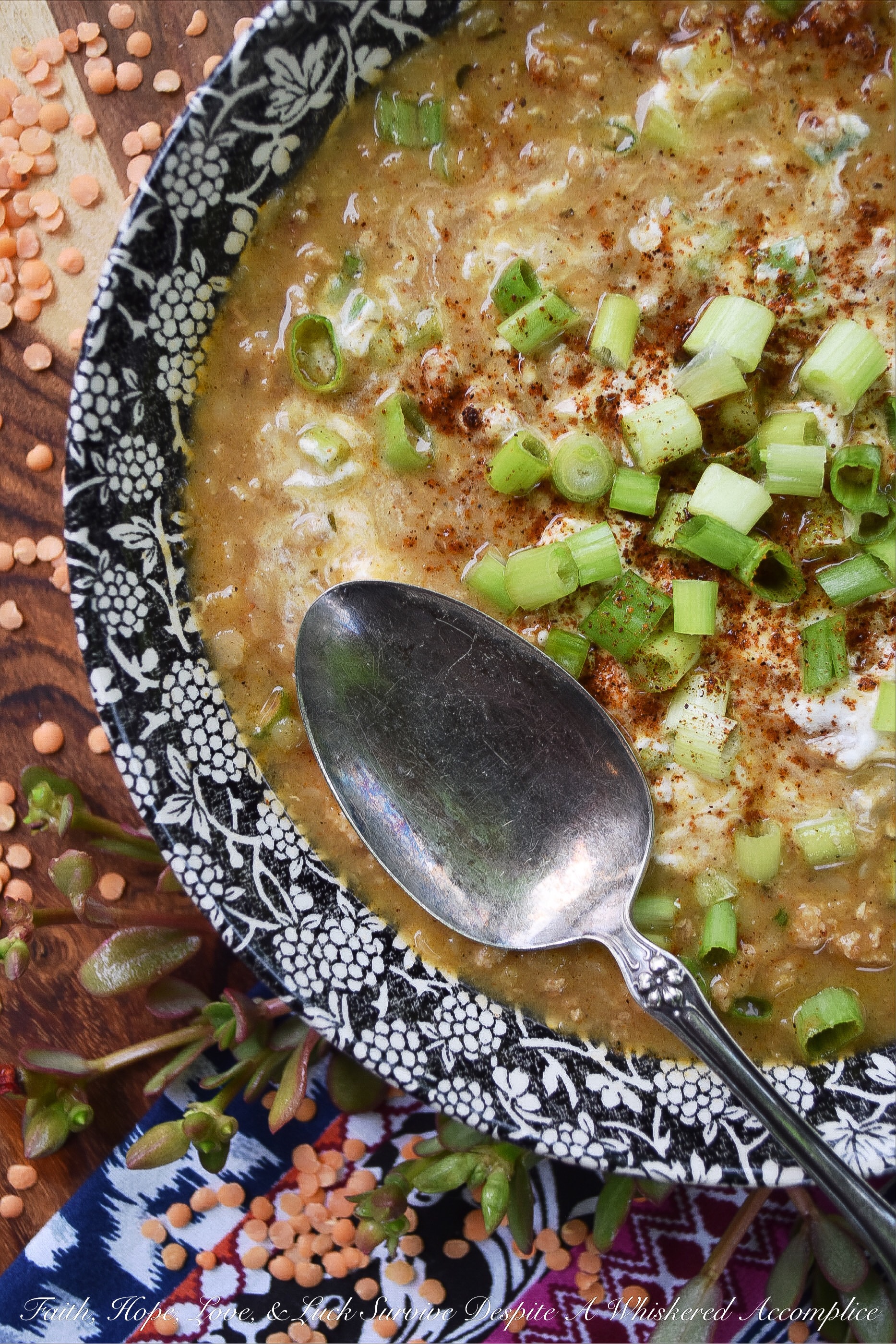 Tomato-Free Ground Chicken & Red Lentil Chili