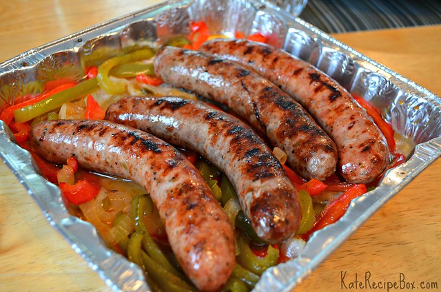 Grilled Italian Sausages with Sweet and Sour Peppers and Onions - Kate's Recipe Box - Summer will be over before you know it. So, while the weather is still hot, get out and enjoy it as much as you can. We're helping you by sharing all our favorite picnic and cookout recipes. Hopefully, they'll inspire you to spend time with friends in the sun and enjoy the warm summer weather while it lasts.