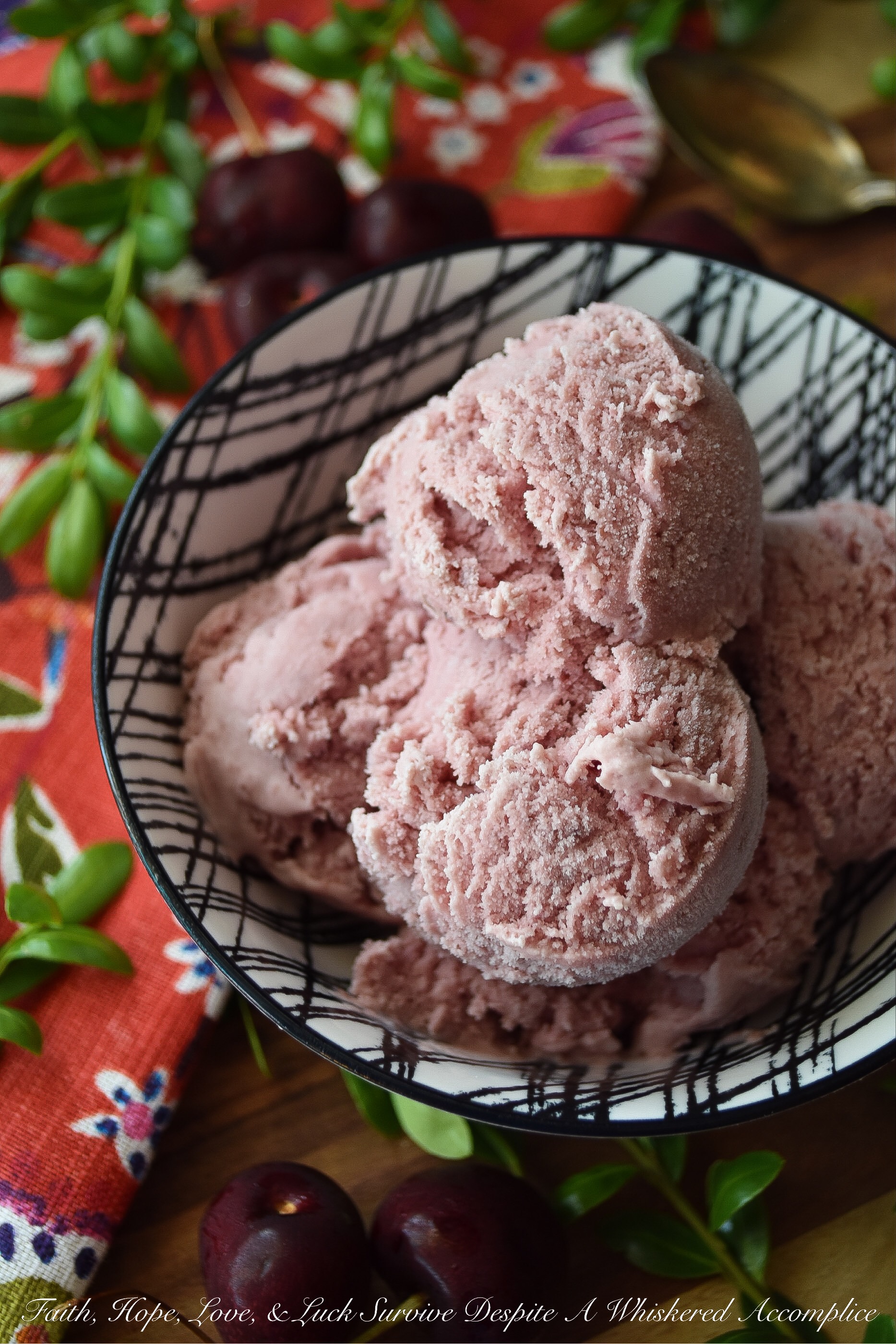 Cherry Brown Sugar Bourbon Ice Cream