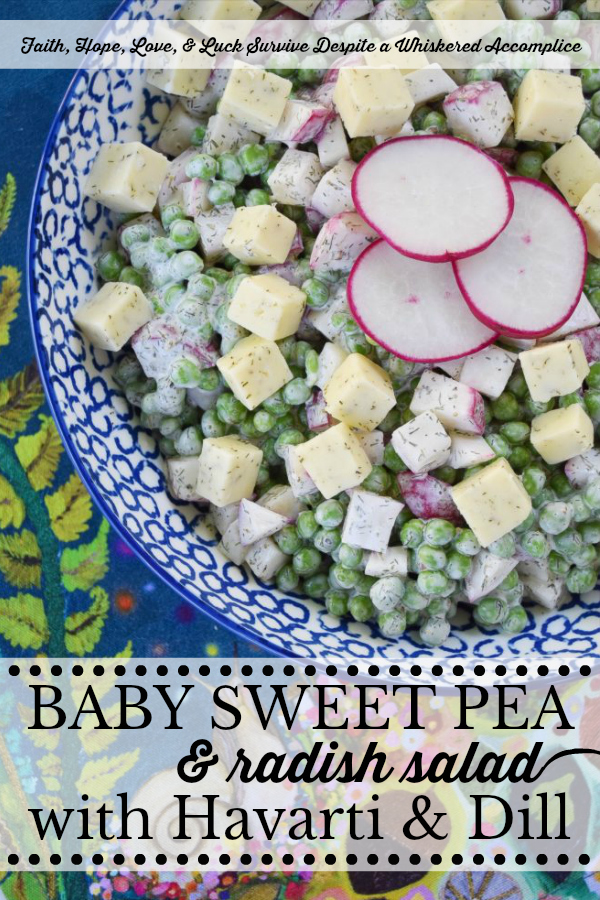 Baby Sweet Pea & Radish Salad with Havarti & Dill - Never have frozen peas and crisp radishes tasted so good. And, as an added over-the-top recipe bonus, this crunchy side salad is perfect for a busy weeknight. If you're looking for a way to eat more veggies, without sacrificing flavor, look no further, this is the recipe for you. P.S. Did I mention that this recipe includes Havarti and dill as well?