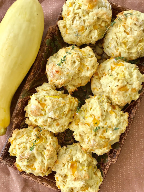 Cheddar and Thyme Yellow Squash Biscuits - Savory Moments - Welcome to Friday! Friday! Friday! Favorites! Each Friday we'll be sharing our favorite recipes of the week from other fabulous food bloggers, so make sure to visit and see what tasty over-the-top dishes we're most excited about.