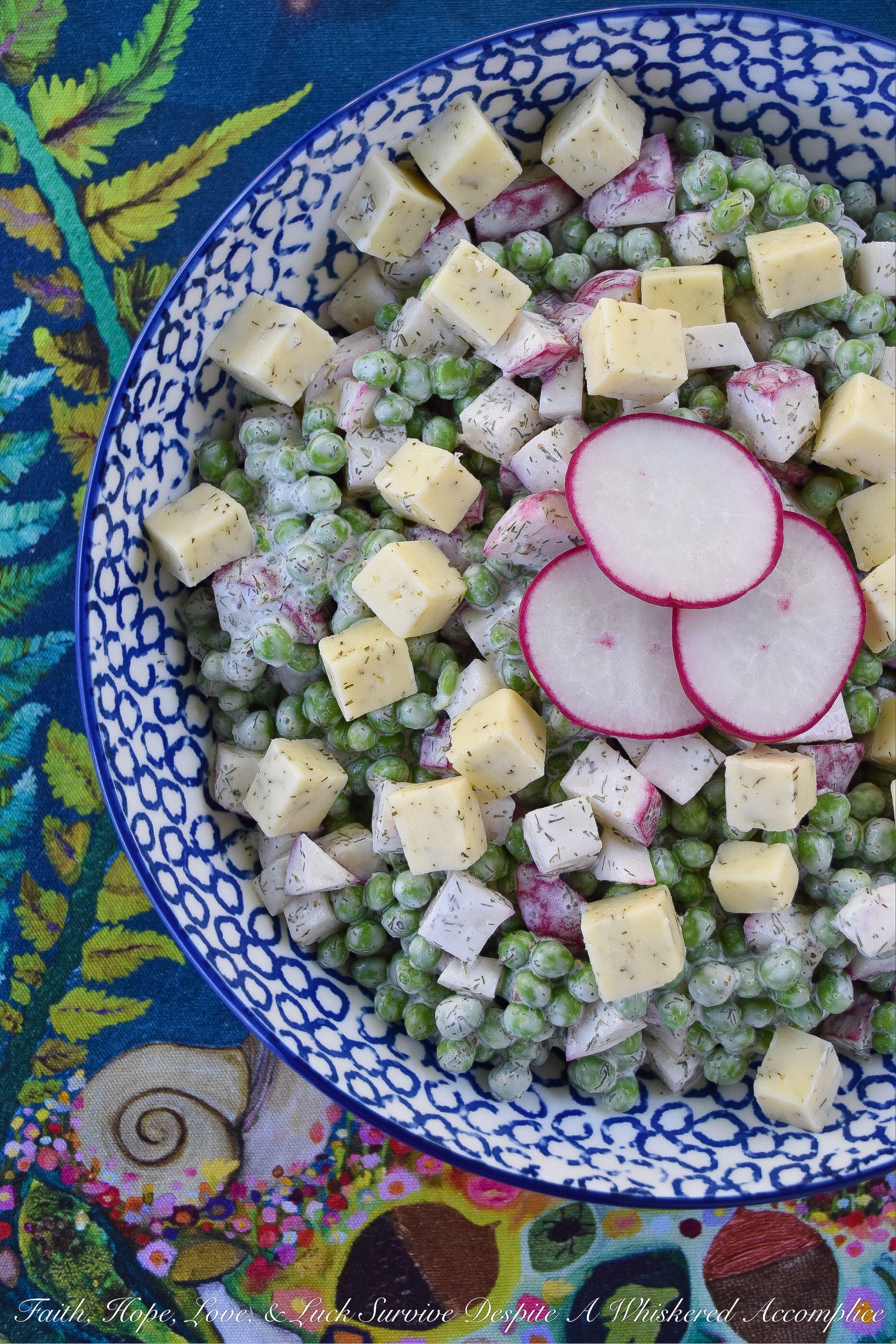 Baby Sweet Pea & Radish Salad with Havarti & Dill