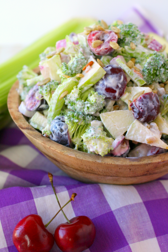 Healthy Broccoli Salad with Apples and Cherries - Delightful E Made - Welcome to Friday! Friday! Friday! Favorites! Each Friday we'll be sharing our favorite recipes of the week from other fabulous food bloggers, so make sure to visit and see what tasty over-the-top dishes we're most excited about.