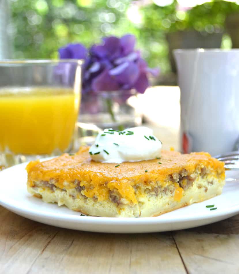 Sausage, Egg & Cheese Breakfast Bake - Crafty Cooking Mama - September 2019 Recipe Round-Up - When September arrives and all of the kids go back to school, quick and easy breakfast and weeknight meals are always a brilliant idea. This month, we're sharing some of our favorite time-saving recipes to help you get breakfast and dinner on the table in the least amount of time possible.