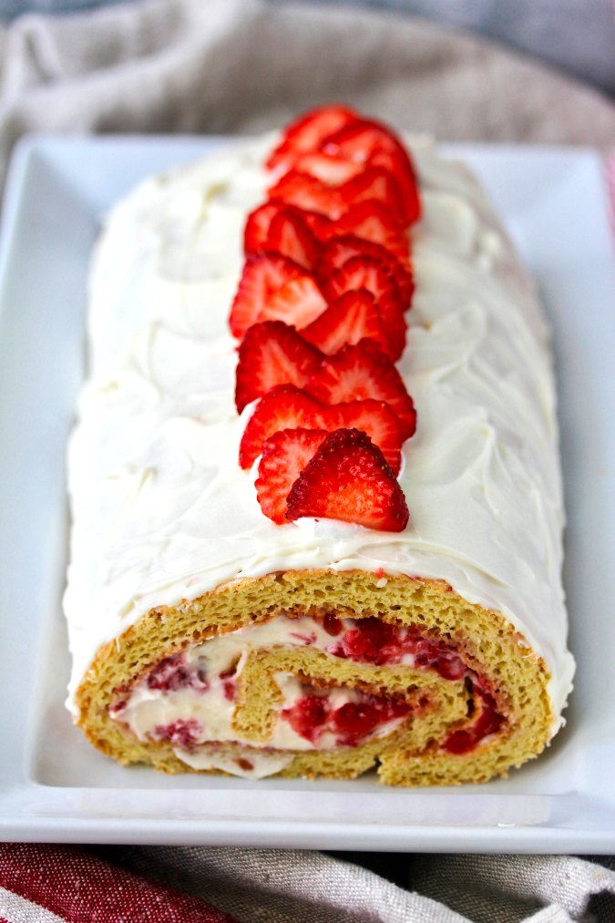 Strawberry Swiss Roll Cake - Karen's Kitchen Stories - Welcome to Friday! Friday! Friday! Favorites! Each Friday we'll be sharing our favorite recipes of the week from other fabulous food bloggers, so make sure to visit and see what tasty over-the-top dishes we're most excited about.