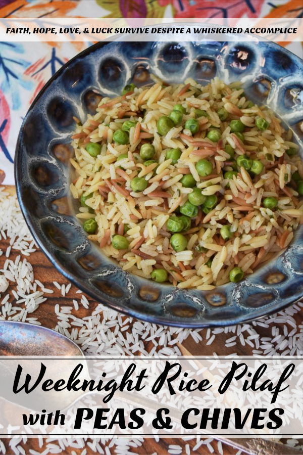 Weeknight Rice Pilaf with Peas & Chives - This delicious side dish is the perfect accompaniment to just about any busy weeknight meal. It takes less than 30 minutes to make, only requires a few minutes of stirring, and can be made using one pot or one pan. And since it also contains frozen peas, it will save you from having to make an additional vegetable side dish.