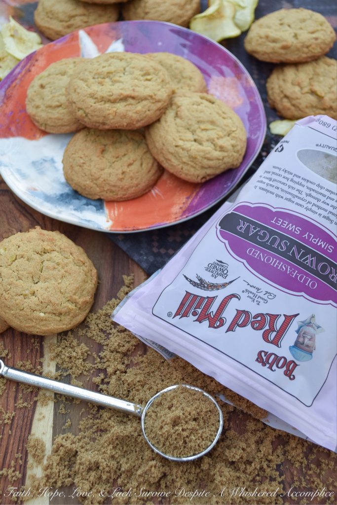 Chewy Brown Sugar Apple Chip Cookies - These extra-large apple-flavored cookies are the perfect blend of sweetness and chewiness, thanks to the brown sugar and finely crushed apple chips which they contain. The only problem with these sweet chewy cookies is that they are almost too good to resist.