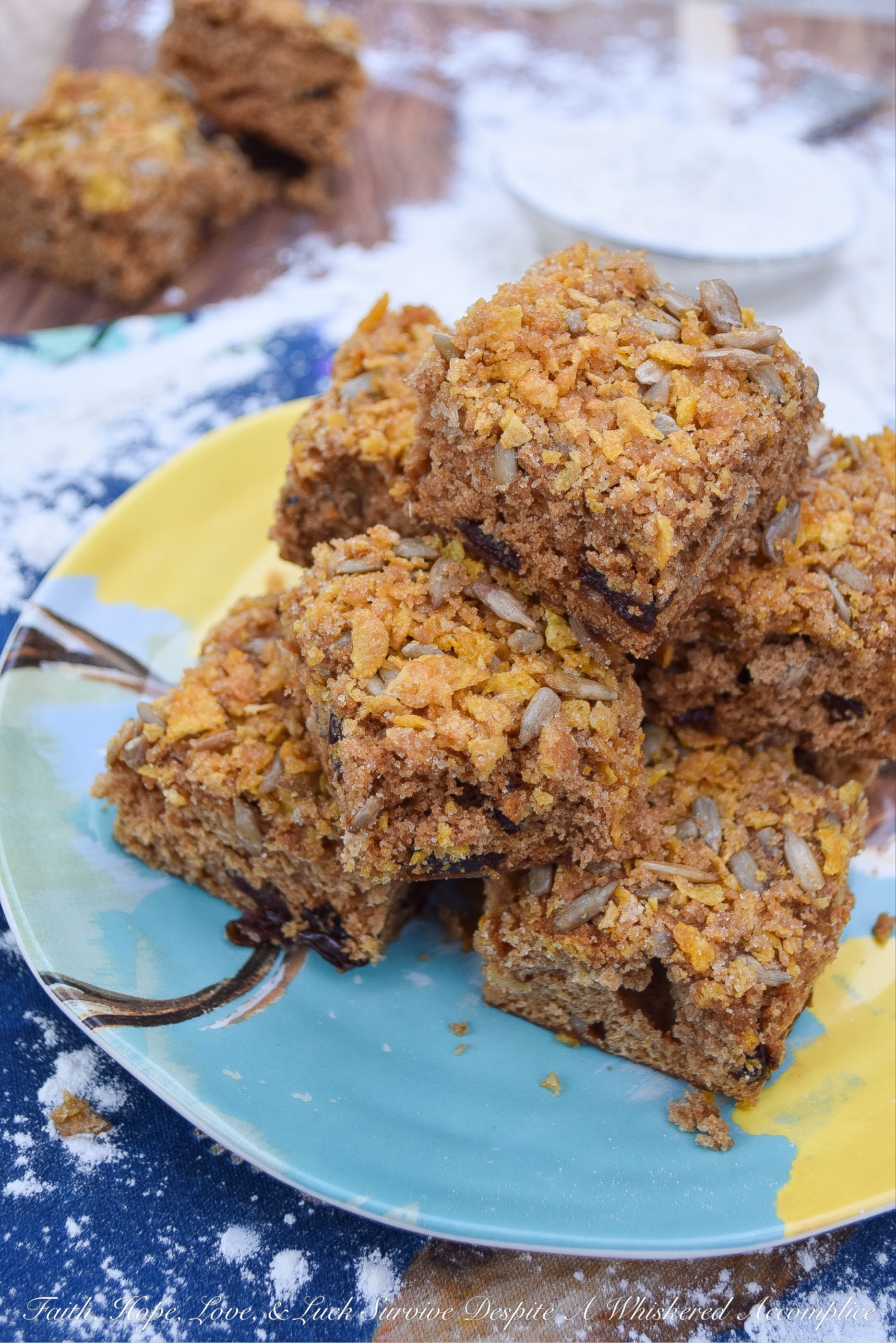 Crunchy Dried Cherry Applesauce Cake Bars