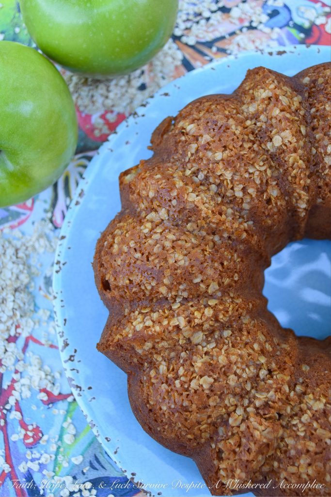 Oatmeal Apple Spice Bundt Cake (Cake Mix) - This autumn spiced apple bundt cake uses a spice cake mix as its base, for those of you who are looking to save time yet still bake a delicious cake. With its sweet crunchy oatmeal topping and moist apple-filled cake texture, this delightful cake is sure to become a huge hit, whether you serve it for breakfast, brunch, or dessert.