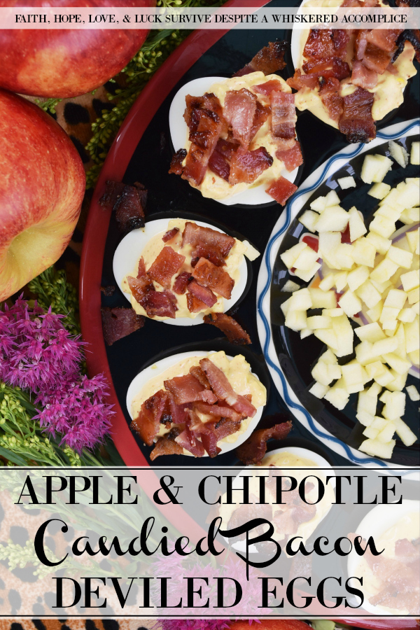 Apple & Chipotle Candied Bacon Deviled Eggs - Apples and deviled eggs certainly aren't an everyday combination, however, in this fall apple appetizer recipe, they truly do work deliciously well with one another. Perhaps it's the chipotle candied bacon which helps bring them together for the perfect marriage. I'm not sure. All I know is that once I start eating them, I seriously can't stop.