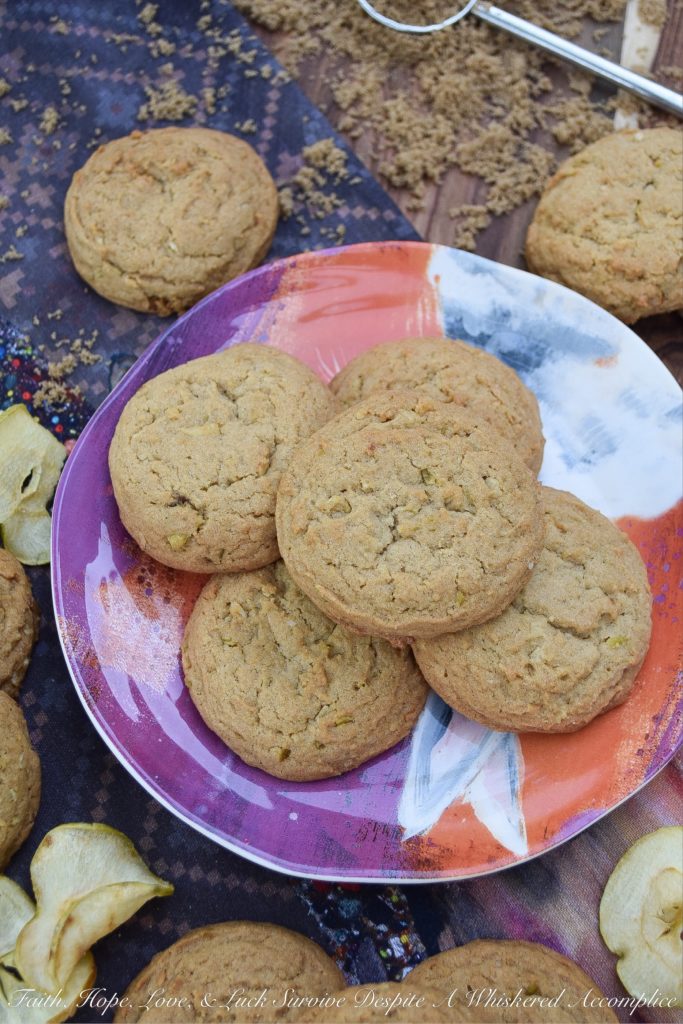 Chewy Brown Sugar Apple Chip Cookies - These extra-large apple-flavored cookies are the perfect blend of sweetness and chewiness, thanks to the brown sugar and finely crushed apple chips which they contain. The only problem with these sweet chewy cookies is that they are almost too good to resist.