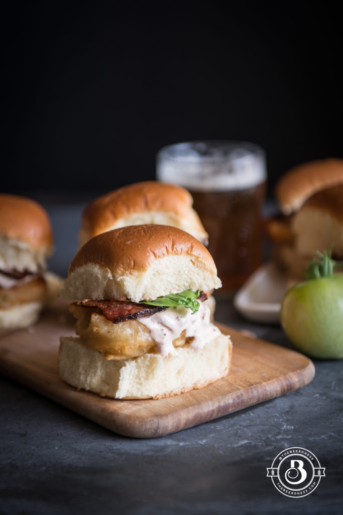 Beer Battered Fried Green Tomato BLT Sliders with Chipotle Crema - The Beeroness - Welcome to Friday! Friday! Friday! Favorites! Each Friday we'll be sharing our favorite recipes of the week from other fabulous food bloggers, so make sure to visit and see what tasty over-the-top dishes we're most excited about.