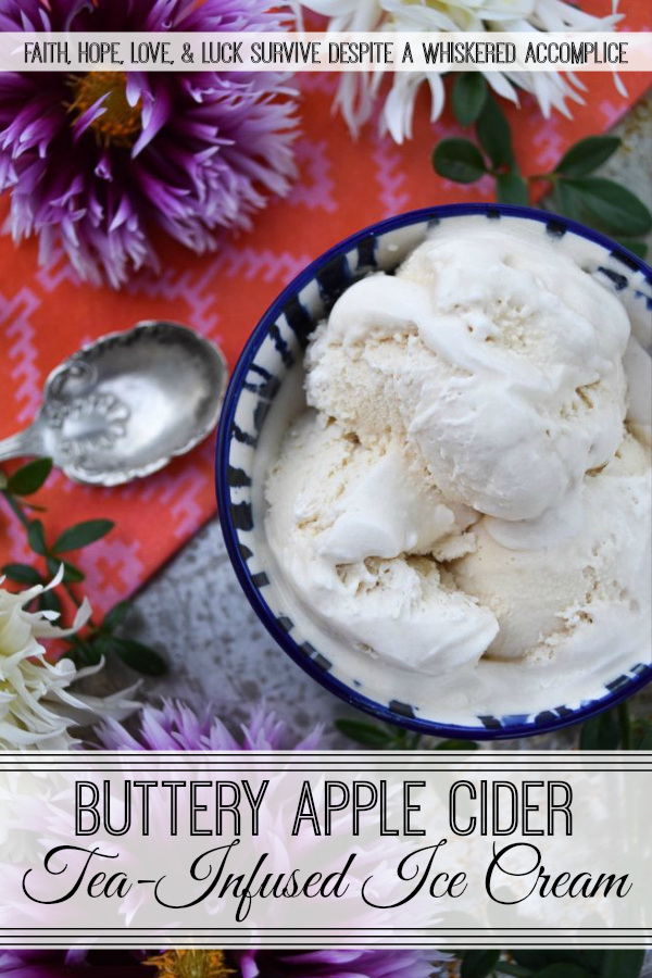 Buttery Apple Cider Tea-Infused Ice Cream - This tea-infused ice cream is one seriously amazing, buttery, frozen, hot apple cider, sweet, dreamy experience. Just imagine hot apple cider tea with a touch of butter, the perfect sweetness, and a whole lot of cream. Now imagine it frozen. I guarantee you won't be able to put your spoon down. You may even find yourself licking the bowl.
