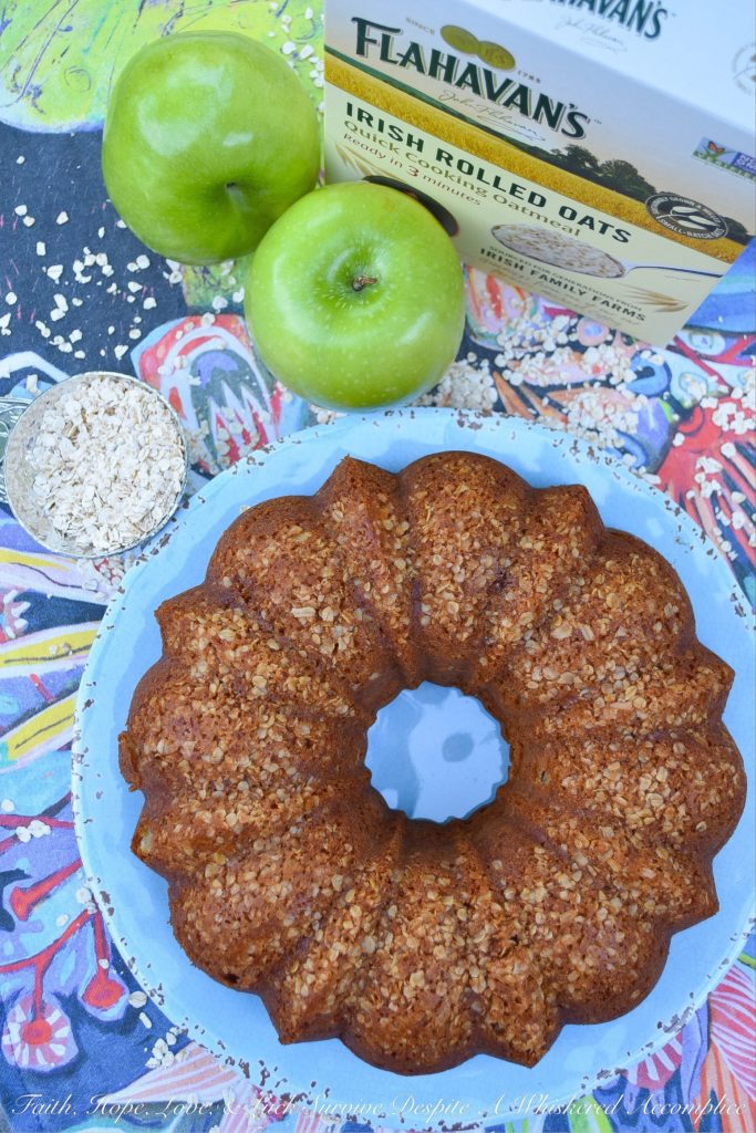 Oatmeal Apple Spice Bundt Cake (Cake Mix) - This autumn spiced apple bundt cake uses a spice cake mix as its base, for those of you who are looking to save time yet still bake a delicious cake. With its sweet crunchy oatmeal topping and moist apple-filled cake texture, this delightful cake is sure to become a huge hit, whether you serve it for breakfast, brunch, or dessert.