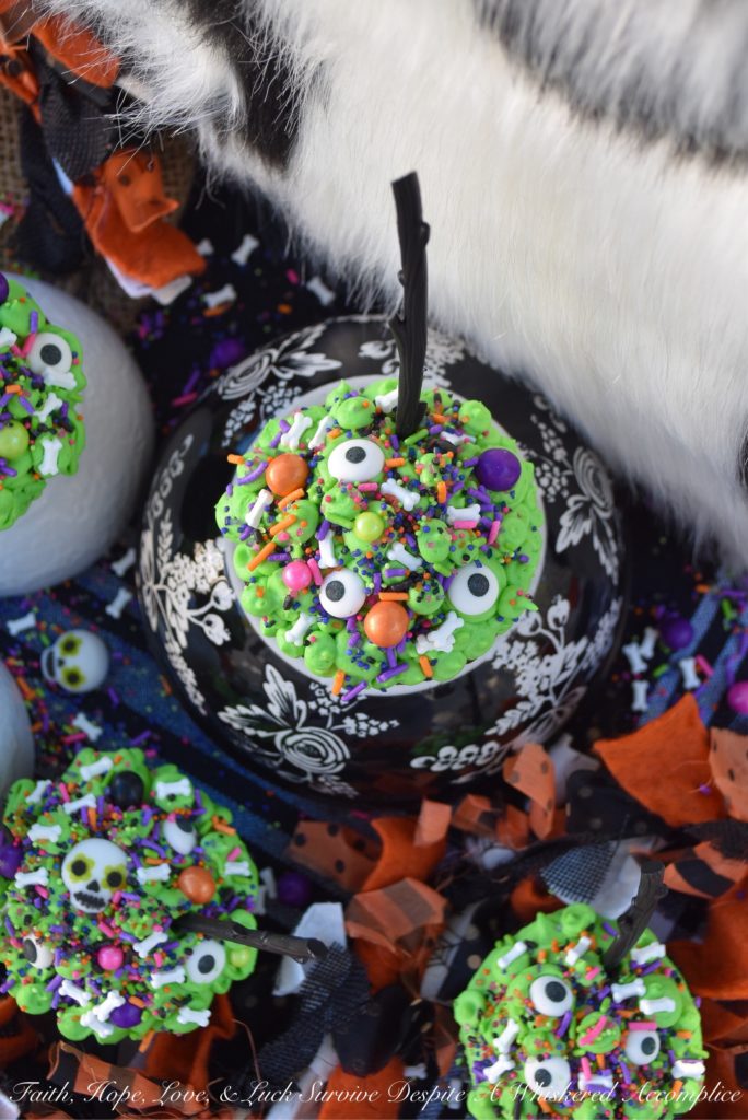 Halloween Sprinkle Cauldron Cupcakes - Faith, Hope, Love, & Luck - October 2019 Recipe Round-Up - Now that it's fall and Halloween's right around the corner, we're all looking for a few cute recipes to celebrate the autumn season with. This month's October recipe round-up is packed with tons of spooky sweet and savory recipes to help you and your little goblins get in the holiday spirit.