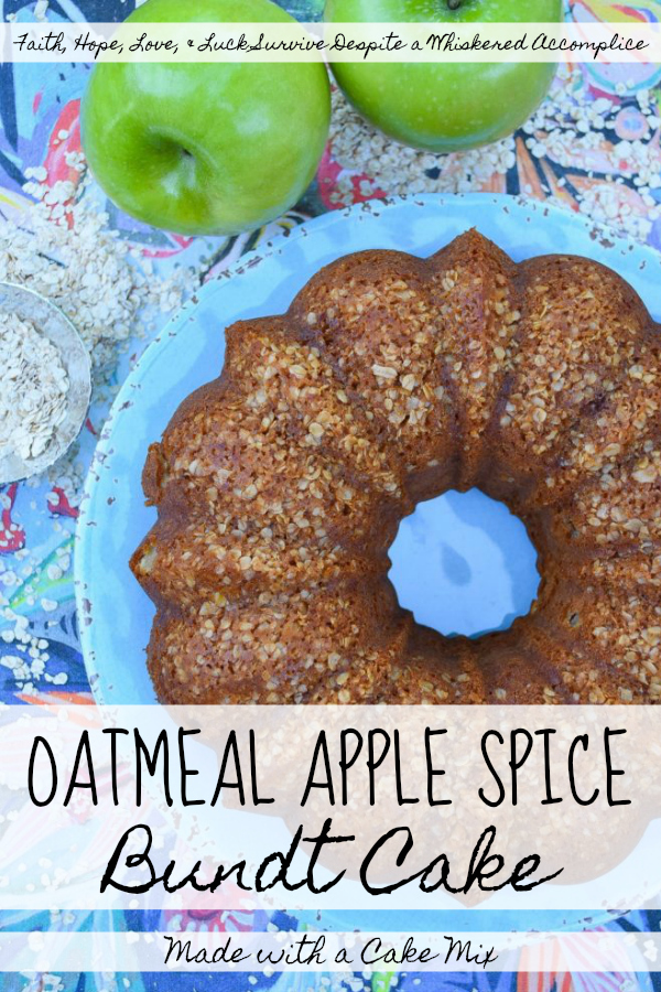 Oatmeal Apple Spice Bundt Cake (Cake Mix) - This autumn spiced apple bundt cake uses a spice cake mix as its base, for those of you who are looking to save time yet still bake a delicious cake. With its sweet crunchy oatmeal topping and moist apple-filled cake texture, this delightful cake is sure to become a huge hit, whether you serve it for breakfast, brunch, or dessert.