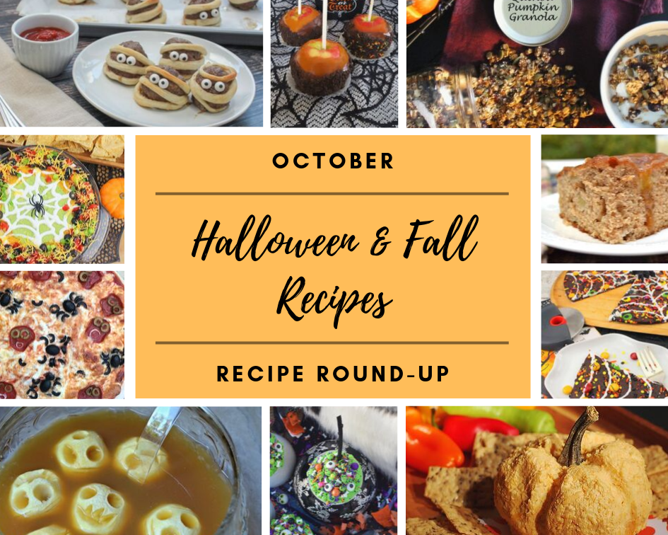 October 2019 Recipe Round-Up - Now that it's fall and Halloween's right around the corner, we're all looking for a few cute recipes to celebrate the autumn season with. This month's October recipe round-up is packed with tons of spooky sweet and savory recipes to help you and your little goblins get in the holiday spirit.