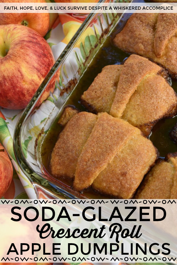 Soda-Glazed Crescent Roll Apple Dumplings - Apple dumplings are by far, one of the best fall desserts, however, they can be a little time-consuming to make. By using crescent rolls for the crust and brown soda or root beer to help make the sauce, you can save time and still have an amazing, apple-filled treat for dessert. Simply put, these sweet crescent roll apple dumplings are dangerously delicious.
