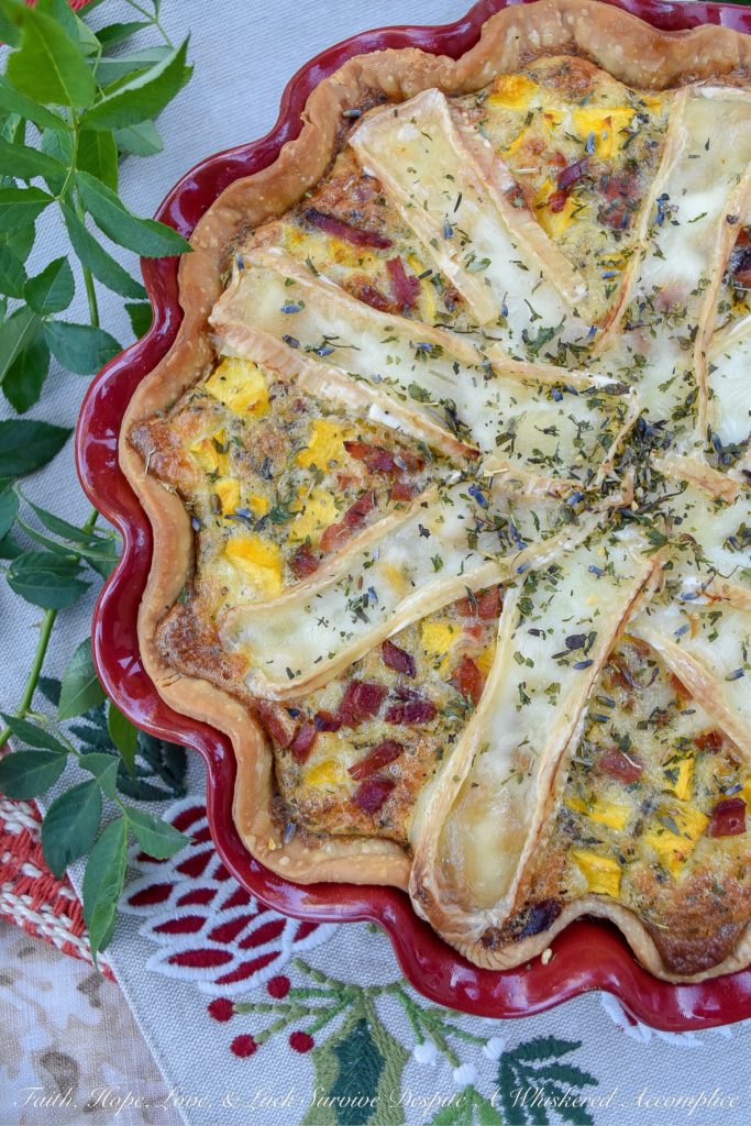 French Pumpkin & Ham Quiche with Brie - Traditional quiche is given a French twist with the addition of Herbes de Provence and creamy brie cheese. And as if that wasn't delicious enough, it's also given a seasonal twist as well with the addition of diced autumn pumpkin. This pumpkin, ham, and brie quiche will definitely make you wish fall could last all year long.