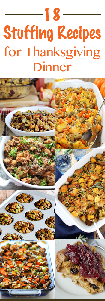 18 Stuffing Recipes for Thanksgiving Dinner - Girl Gone Mom - Now that the scent of apples, cinnamon, and pumpkin are in the air, it's time to start thinking about what dishes will grace our Thanksgiving day tables. This November, why not try out a few of our favorite and most-requested holiday dishes? I'm pretty sure we've got a recipe both you and your family will absolutely love.