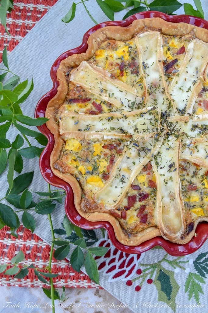French Pumpkin & Ham Quiche with Brie - Traditional quiche is given a French twist with the addition of Herbes de Provence and creamy brie cheese. And as if that wasn't delicious enough, it's also given a seasonal twist as well with the addition of diced autumn pumpkin. This pumpkin, ham, and brie quiche will definitely make you wish fall could last all year long.