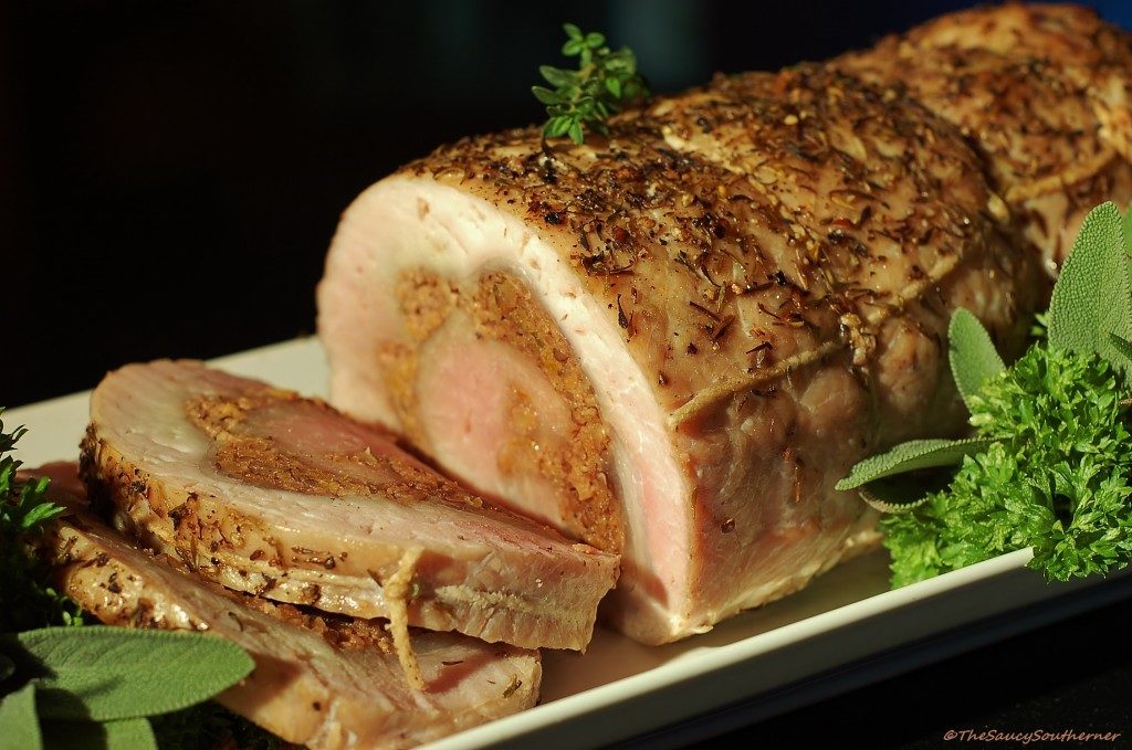 Bourbon Apricot Pecan Stuffed Pork Roulade - The Saucy Southerner - Now that the scent of apples, cinnamon, and pumpkin are in the air, it's time to start thinking about what dishes will grace our Thanksgiving day tables. This November, why not try out a few of our favorite and most-requested holiday dishes? I'm pretty sure we've got a recipe both you and your family will absolutely love.