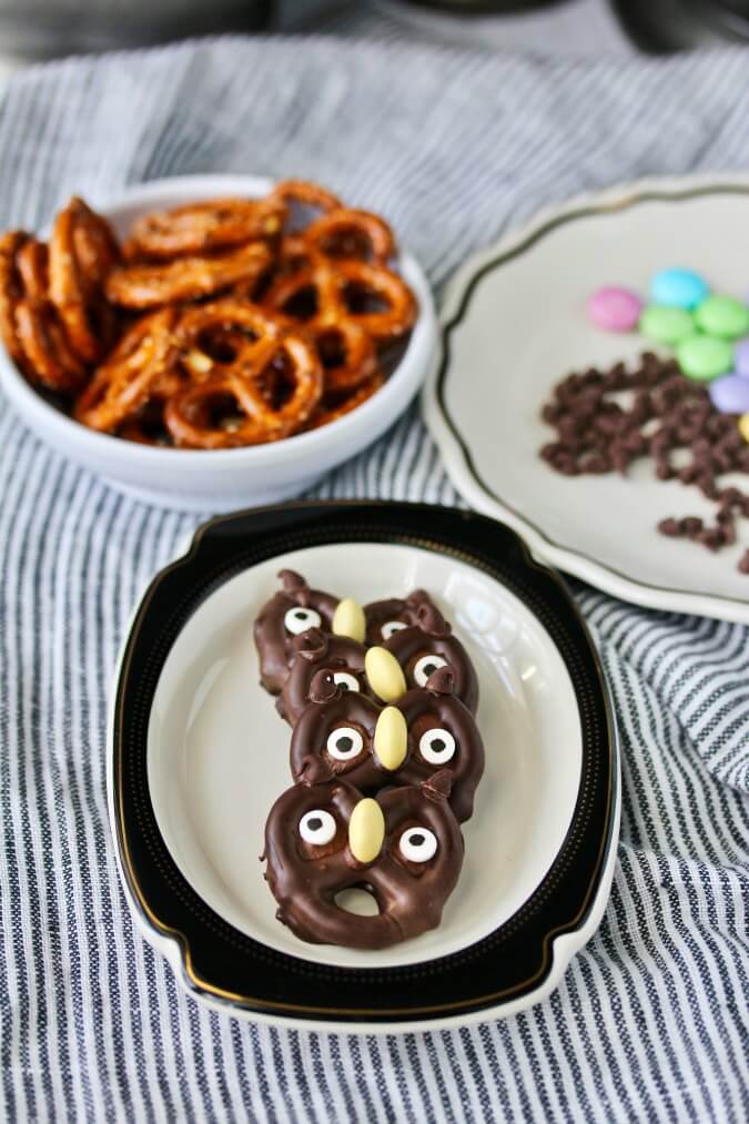 Halloween Pretzel Owls - Karen's Kitchen Stories - Welcome to Friday! Friday! Friday! Favorites! Each Friday we'll be sharing our favorite recipes of the week from other fabulous food bloggers, so make sure to visit and see what tasty over-the-top dishes we're most excited about.