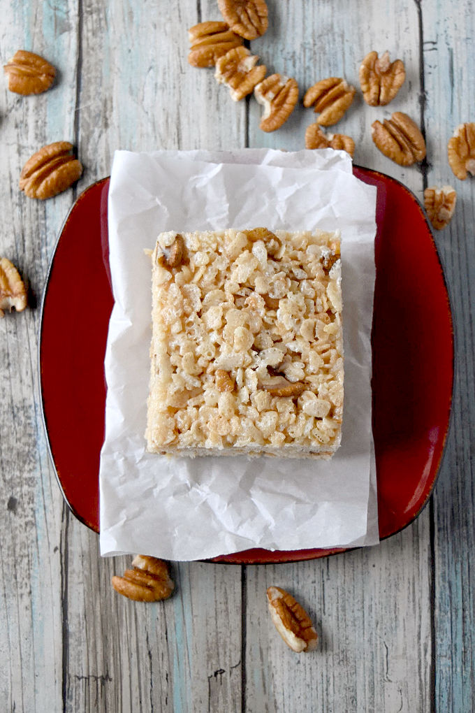 Maple Butter Pecan Rice Krispie Treats - A Kitchen Hoor's Adventures - Welcome to Friday! Friday! Friday! Favorites! Each Friday we'll be sharing our favorite recipes of the week from other fabulous food bloggers, so make sure to visit and see what tasty over-the-top dishes we're most excited about.