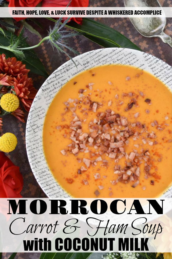 Moroccan Carrot & Ham Soup with Coconut Milk - This comforting carrot and ham soup, made using coconut milk, is just what you need when you are feeling under the weather or trying to keep warm on an extremely cold day. Its flavorful Moroccan spices will instantly help to warm you right up.