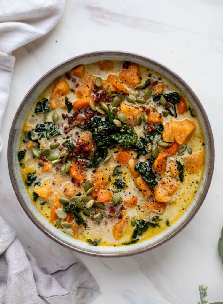 Sweet Potato Chowder - How Sweet Eats - Welcome to Friday! Friday! Friday! Favorites! Each Friday we'll be sharing our favorite recipes of the week from other fabulous food bloggers, so make sure to visit and see what tasty over-the-top dishes we're most excited about.